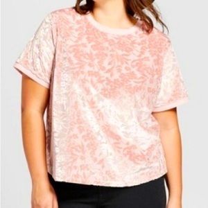 Pink Velvet/Velour Tee